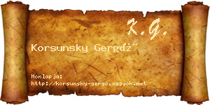 Korsunsky Gergő névjegykártya